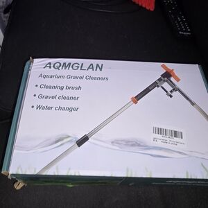 Aquarium Gravel Cleaner with Orange and Black Design